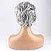 WeKen Women's Cosplay Wig Short Curly Synthetic Hair Silver Gray