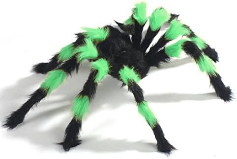 Large Spider Toy Decoration For Halloween by Hello Halloween  | Giant halloween spider with Red Eye for Spooky Halloween Fun | 30 inch.for Indoors or Outdoors use