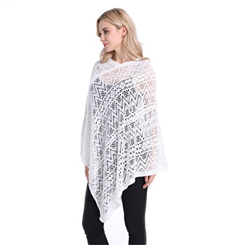 Leoparts Women Soft Knitted Pullover V Neck Batwing Poncho Cape Spring Sweater Cloak Shawl