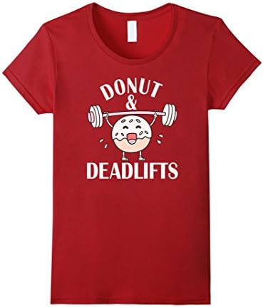 Womens Donut and Deadlifts Tshirt Medium Cranberry