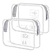 2pcs/pack Lermende Clear Toiletry Bag TSA Approved Travel Carry On Airport Airline Quart Sized 3-1-1 Compliant Bag Make-up Pouch Kit (White)