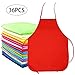 Caydo 36 Pieces Children's Fabric Aprons for 3-7 Years Preschool Kids Aprons, Applied in Painting Dining and Craft