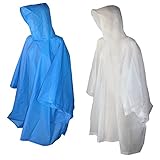 Totes Raines Adult Rain Poncho 2 Pack (Clear/Royal Blue)