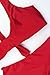 QINSEN Hipsters Sexy Scoop Neck Cropped Top Bandage 2PCS Swimsuit Bikini Sets Red L
