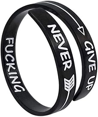 Corner Boss Stainless Steel Ring Hiphop Gold Bands Cool Stacking Rings Never Give Up Inspired Jewelry