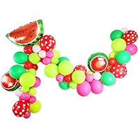 Watermelon Party Supplies - 80 Pack Matte Balloons Polka Dot Balloons Watermelon Foil Balloons Garland & Arch Kit for Watermelon Themed Party Decoration, Baby Shower, Birthday Party Supplies