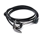 VIRGINSTONE Gun Gray Anchor 2.0 Bracelets on Genuine Colorful Cowhide Leather