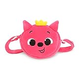 Pinkfong Mini Plush Crossbody Bag Purse with Shoulder Strap - Pink