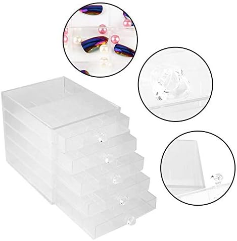 Nail Jewelry Storage Box Transparent 5Th Floor Drawer Type100 Grid Transparent Nail Polish Organizer Nails Display Nail Art Tips Display Storage Decorations Tools