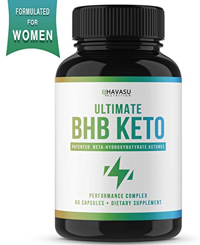 Premium Women's Fat Burner with Patented BHB Exogenous Salts Formulated to Suppress Appetite, Boost Energy, and Increase Ketosis State; Non-GMO; 60 Capsules for Women