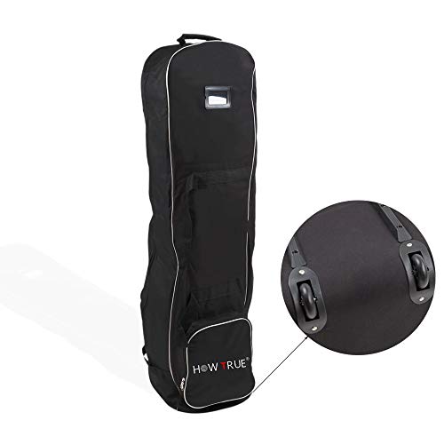 HOW TRUE Golf Travel Bag with Wheels, Lightweight Golf Club Travel Cover Case for Airlines, Protect Golf Equipment, Black