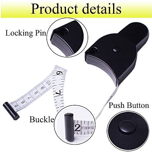 TACVEL 4 Pack Tape Measure Set, Soft Tape, Black Retractable Double Scales Rulers, Waist Body Tape, for Fabric Sewing Tailor Cloth Home Craft Measurements Body Measure