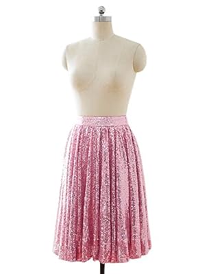 Sarahbridal Juniors Tea Length Sequins Skirt Short Prom Party Evening Cocktial Skirts