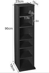 Lillyvale DVD Storage Tower Rack 102 CD Unit Shelf Organiser Black view 2