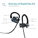 SHARKK Flex 2o Bluetooth Headphones Wireless Workout Headphones IP67 Sweatproof Waterproof Sport Earbuds Headphone with Mic