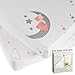 Three Tulips Crib Sheet, Fitted 100% Organic Jersey Cotton Knit 2 Pack Set - Stars, Clouds, Bears and Moons, Gift Box