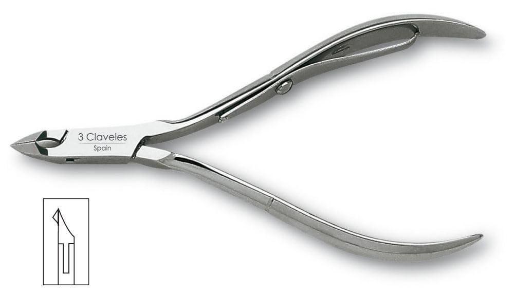 3 Claveles 12104 Cuticle Pliers 10 cm with Mouth 3 mm Court
