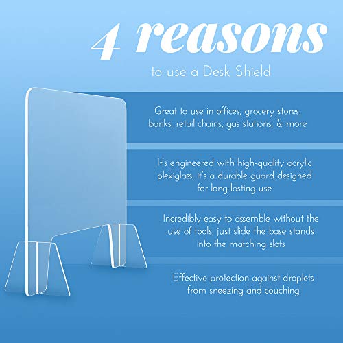 artnaturals Sneeze Guard Plexiglass Shield 32" x 32" for Desk