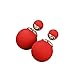 MISSUSO Candy stud double-sided ball colorful Stud Earrings silicone geometric earrings decorative glasses gift (Red)