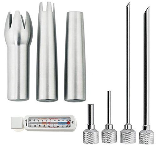 iSi Stainless Steel Decorating and Injector Tips with Refridgerator Freezer Thermometer, 2717 / 2718, Set of 7