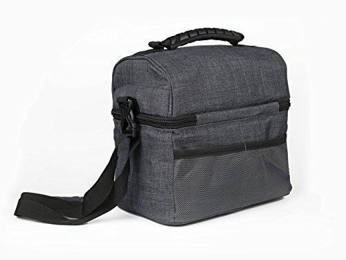 Lunch Box, Insulated Lunch Bag Reusable Waterproof Large Cooler Tote Bag, Meal Prep Lunchbox for Adult Men, Women with 2 Main Spacious Compartments with Adjustable Shoulder Strap (Dark Grey) - Thumbnail 7