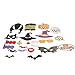 PIXNOR 24pcs Happy Halloween Photo Booth Props Skull Witch Hat Pumpkin Bat Butterfly Fancy Party Decor Supply