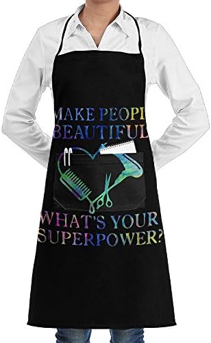 I Make People Beautiful Gift For Hairdresser Hair Stylist Gift1 Men &amp; Women Bib Chef Kitchen Apron With Pockets