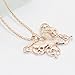 SPHTOEO Fashion Women Girls Rose Gold Opal Butterfly Pendant Necklace Sweater Chain