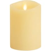 Luminara Realistic Artificial Moving Flame Pillar Candle - Moving Flame LED Battery Operated Lights - Unscented - Remote Ready - Remote Sold Separately - Ivory - 3" x 4.5"