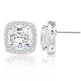 Jardme Sliver Cubic Zirconia Stud Earrings with