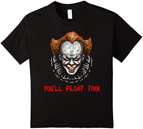 Kids Clown Halloween Costumes for Adults You'll Float Too T-shirt 8 Black