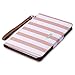 ULAK iPad Mini Case,iPad Mini 2 Case,iPad Mini 3 Case, 360 Degree Rotating Synthetic Leather Stand Case Smart Cover for Apple iPad Mini 1/2/3 with Auto Sleep/Wake Function (Rose Gold/White Stripes)