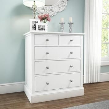 Harper White Solid Wood 2 3 Chest Of Drawers Amazon Co Uk