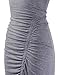 NEARKIN (NKNKWBD801 Womens Cap Sleeve Figure Hugging Scoop Neck Shirred Maxi Dress Gray US L(Tag Size XL)