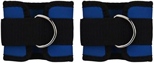 Sports Ankle Anchor Strap D-ring Gym Leg Pulley Strap Lifting Fitness Strength weight (Blue)