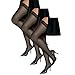 Hanes Women's Set of 3 Silk Reflections Silky Sheer Thigh High - Barely Black,EF