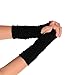 Charberry Fashion Arm Fingerless Winter Unisex Soft Warm Mitten Gloves (Black)