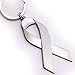 Cancer Awareness Ribbon Keychain - Metal Ribbon - Great Gift for Honoring Cancer Survivors or Those Battling Cancer, or for Friends or Loved Ones of Those Lost to Cancer