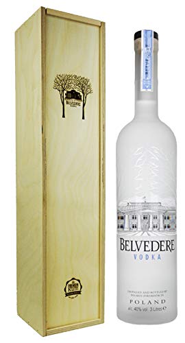 Belvedere Wodka 3,0l in Premium-Rum Holzbox - Premium Vodka aus Polen