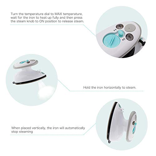 IIMII Mini Travel Steam Iron, Dual Voltage 420W Power, Fast Heat Up