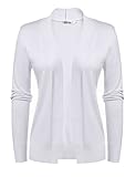 Meaneor Women Elegant Open Front Design Cropped Length Casual Cardigan Sweater