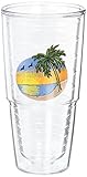 Tervis Tumbler Palm Tree Scene 24-Ounce Double Wall Insulated Tumbler, Set of 2