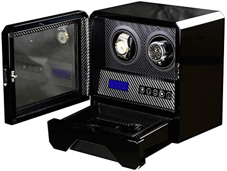Zcxbhd 自動 ワインディングマシーン 2 本巻き 2 本収納 引き出し付き ウォッチワインダー タッチ