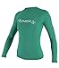 O'Neill UV 50+ Sun Protection Womens Basic Skins Long Sleeve Crew Sun Shirt Rash Guard, Seaglass, Medium