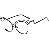 AOOLIA Oversized Cat Eye Women's Eyewear Frames, Anti-fatigue Blue Light Blocking Glasses, Stylish Non-prescription Eyeglasses