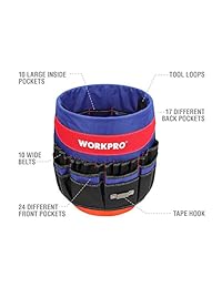 WORKPRO   Organizador de herramientas con 51 bolsillos para cubo de 3,5   5 galones (herramientas incluidas)