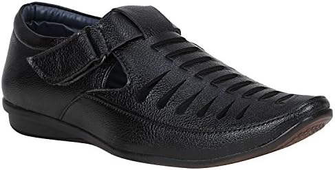 UrbanwhiZ Emosis Men Brown Black Color Outdoor Casual Ethnic Loafer Moccasin Sandal Shoe