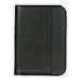 Samsill Leather Trim Business Junior Padfolio/Interview Portfolio with Zippered Closure, 5 Inch x 8 Inch Writing Pad Included, Black