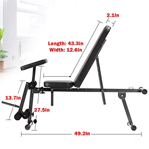 Hohaski-Weight-Bench-Home-Gym-Adjustable-Weight-Bench-Barbell-Lifting-Workout-Fitness-Incline-Equipment-Pull-Up-Arm-Strength-Training-Rope-Full-Body-Exercise-Bench-MachineUS-Stock