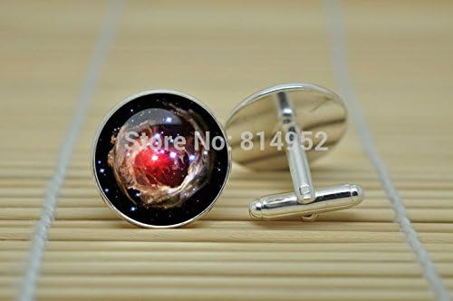 Pretty Lee Helix Nebula Jewelry Cufflinks Galaxy Universe Stars Space Gift Cufflinks In Silver Glass Cabochon Cuff Links C0005